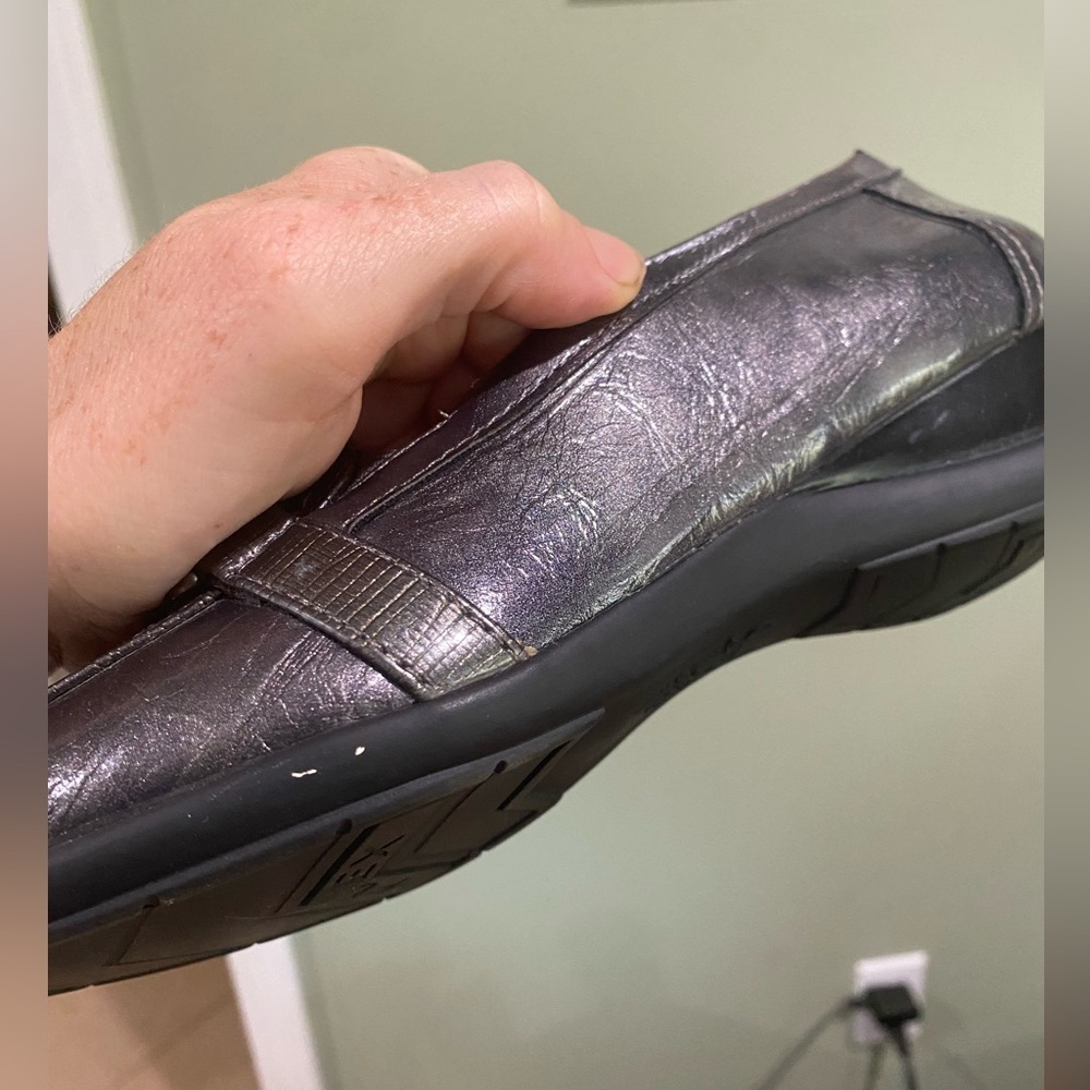 Lifestride Soft System Hallard Loafers 8 1/2 Gray Metallic Comfort - Picture 9 of 10